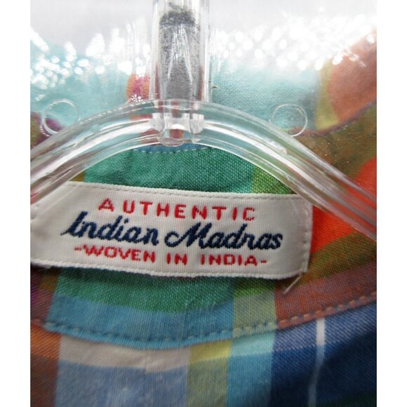 Ralph Lauren Shirt Medium Indian Madras Plaid Yellow Pony Button Down - Picture 11 of 13